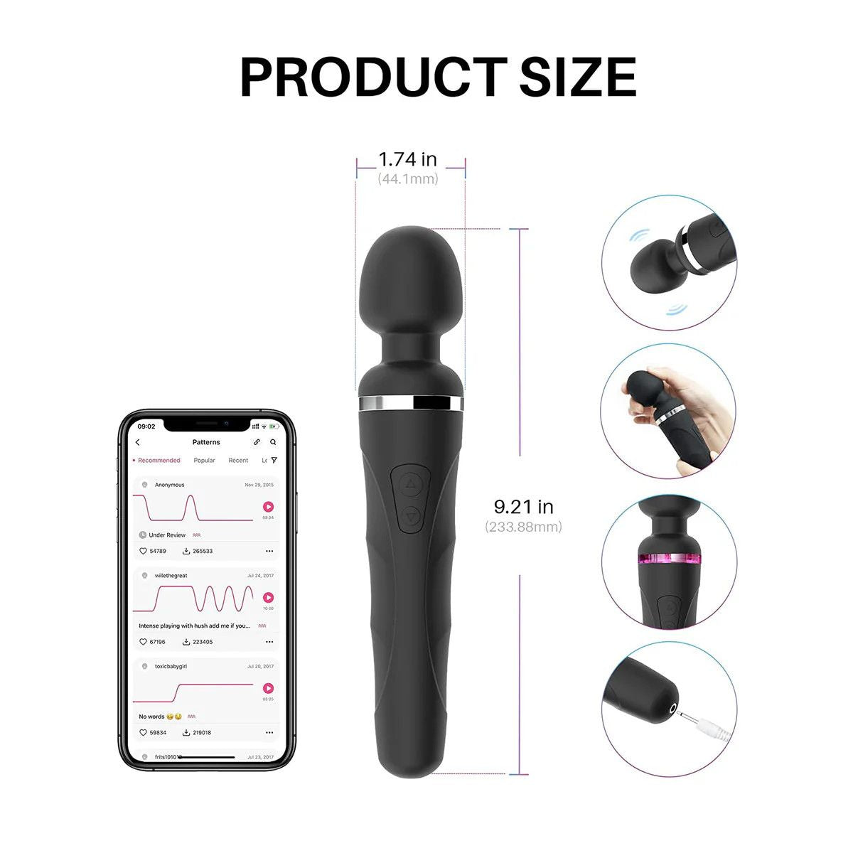 Lovense - Domi 2 Bluetooth Wand - Boutique Séduction