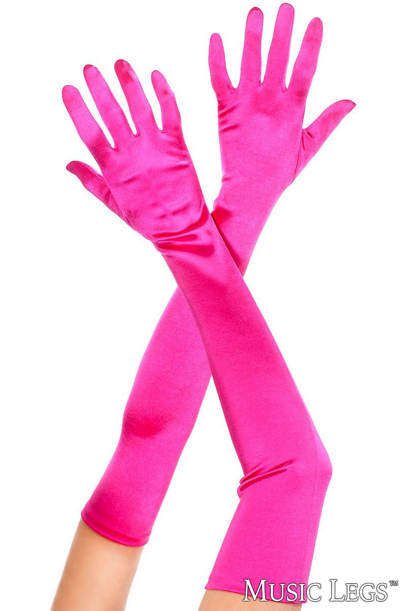 Extra Long Satin Gloves Music Legs - Boutique Séduction