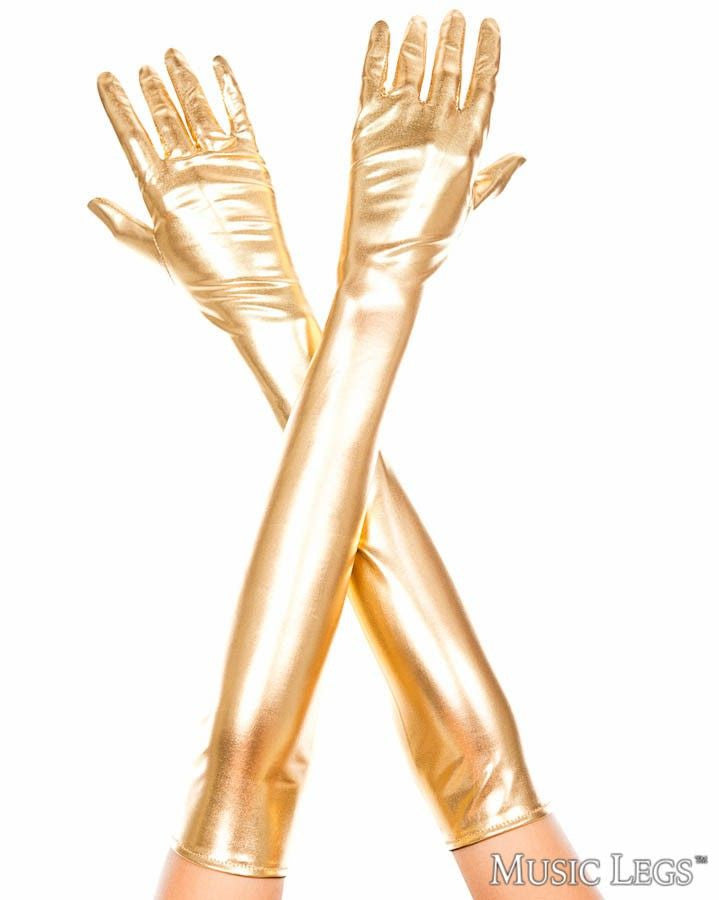 Extra Long Metallic Gloves Music Legs - Boutique Séduction