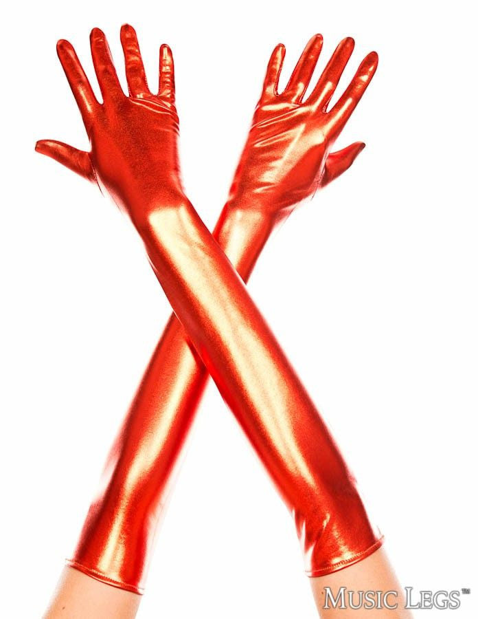 Extra Long Metallic Gloves Music Legs - Boutique Séduction