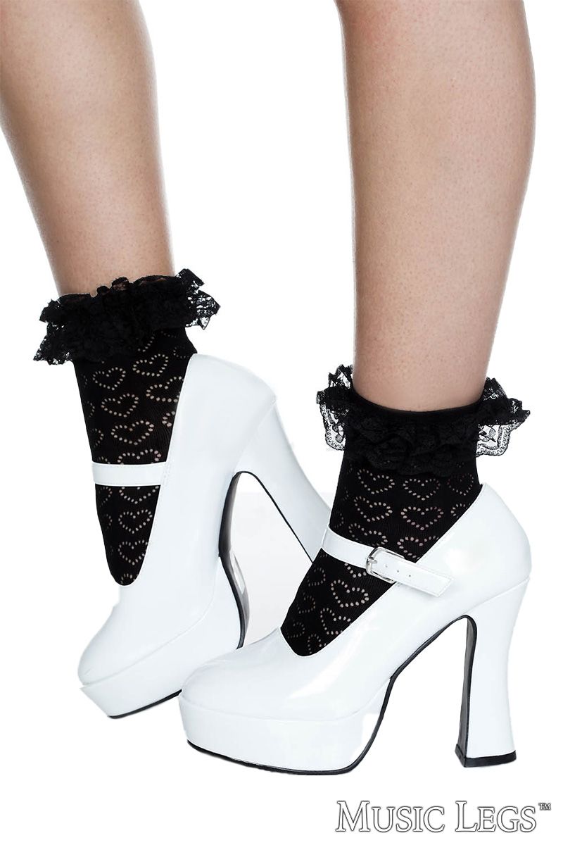 Music Legs - Heart Ankle Hi - Boutique Séduction