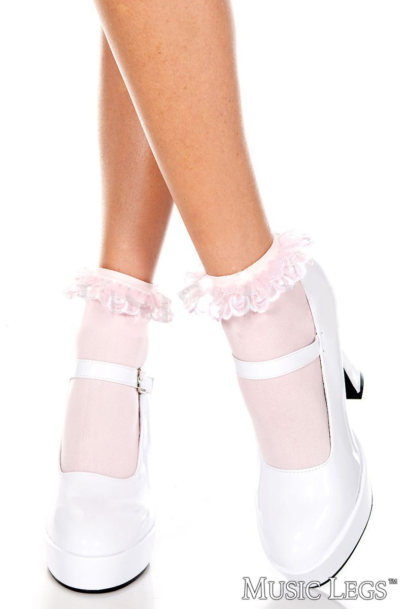 Music Legs - Ruffle Opaque Ankle Hi - Boutique Séduction