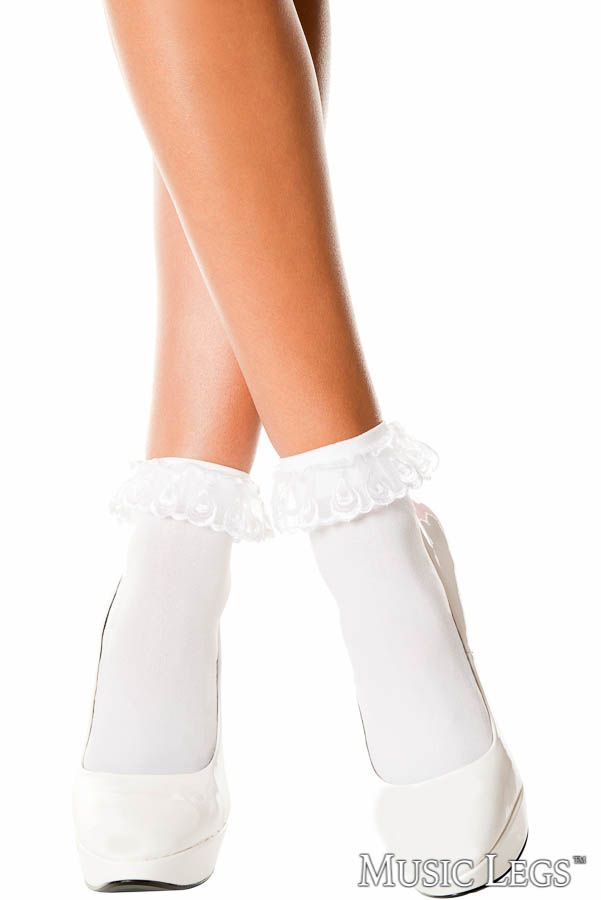 Ruffle Opaque Ankle Hi Music Legs - Boutique Séduction