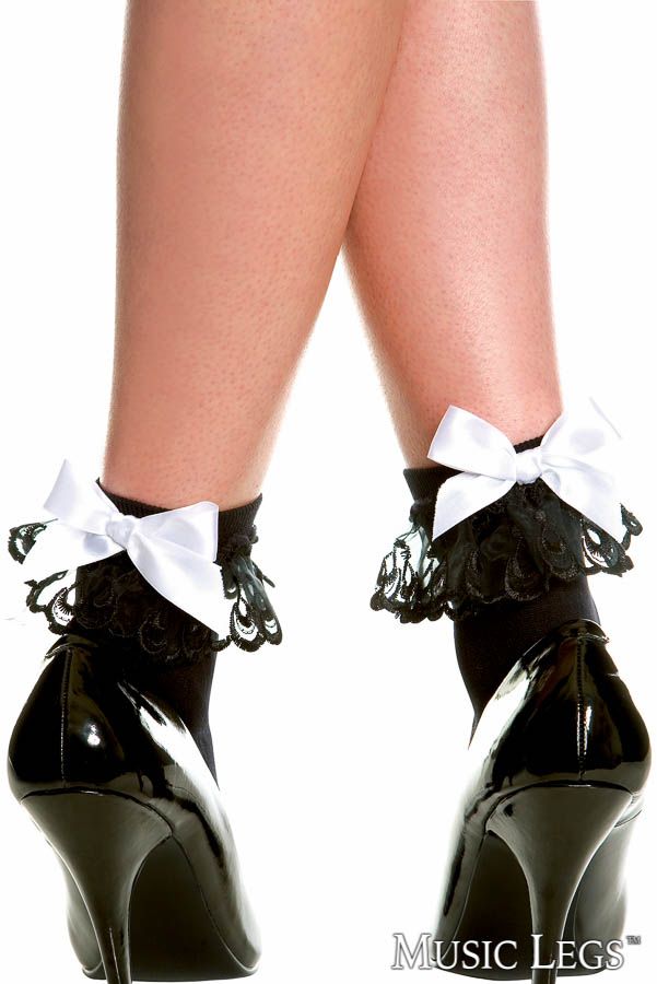 Music Legs - Ruffle Bow Ankle Hi - Boutique Séduction