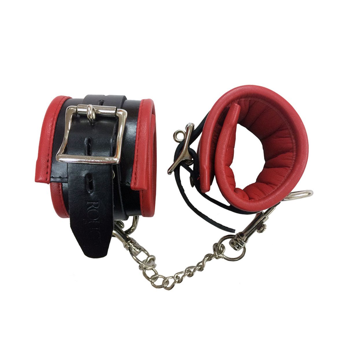 Rouge - Leather Padded Ankle Cuffs - Boutique Séduction