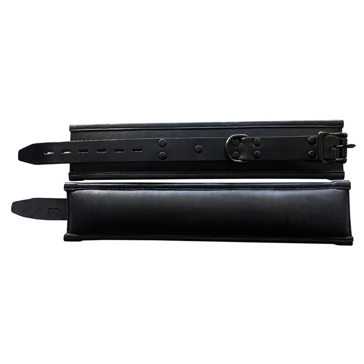 Rouge - Leather Black Padded Wrist Cuffs - Boutique Séduction