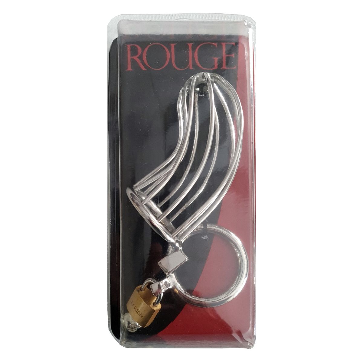 Rouge - Stainless Steel Chastity Cock Cage with Padlock - Boutique Séduction