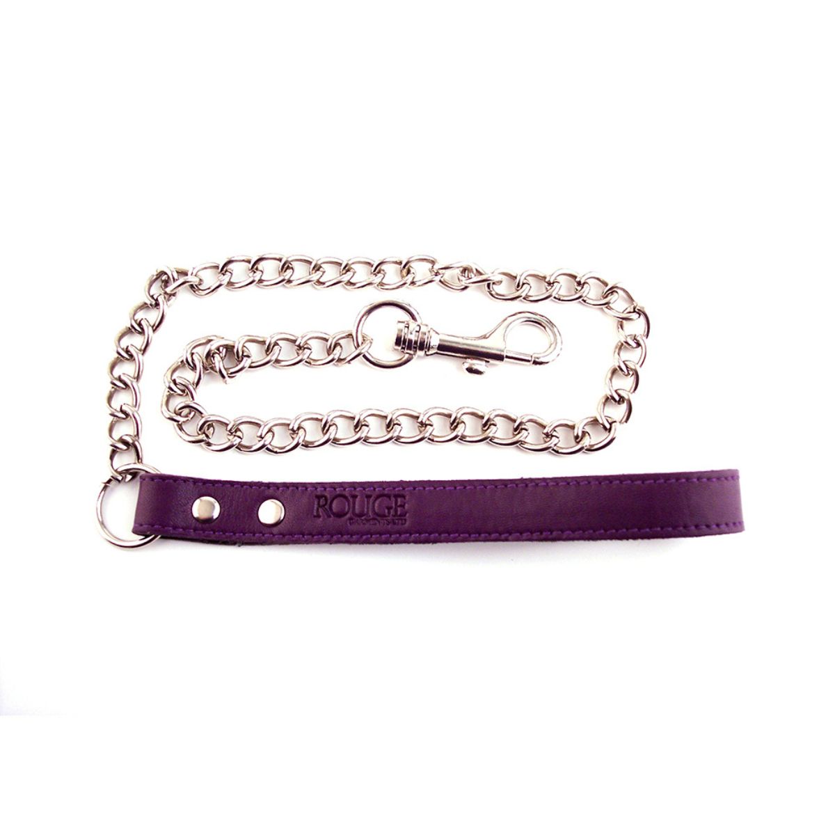 Rouge - Leather Lead with Chain - Boutique Séduction