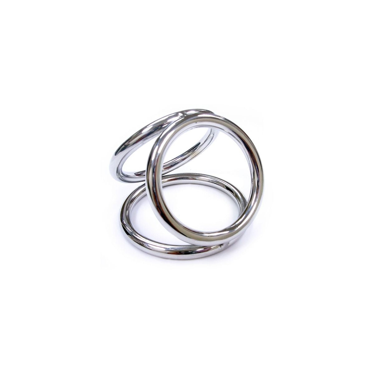 Rouge - Stainless Steel Triple Cock Ring Cage - Boutique Séduction