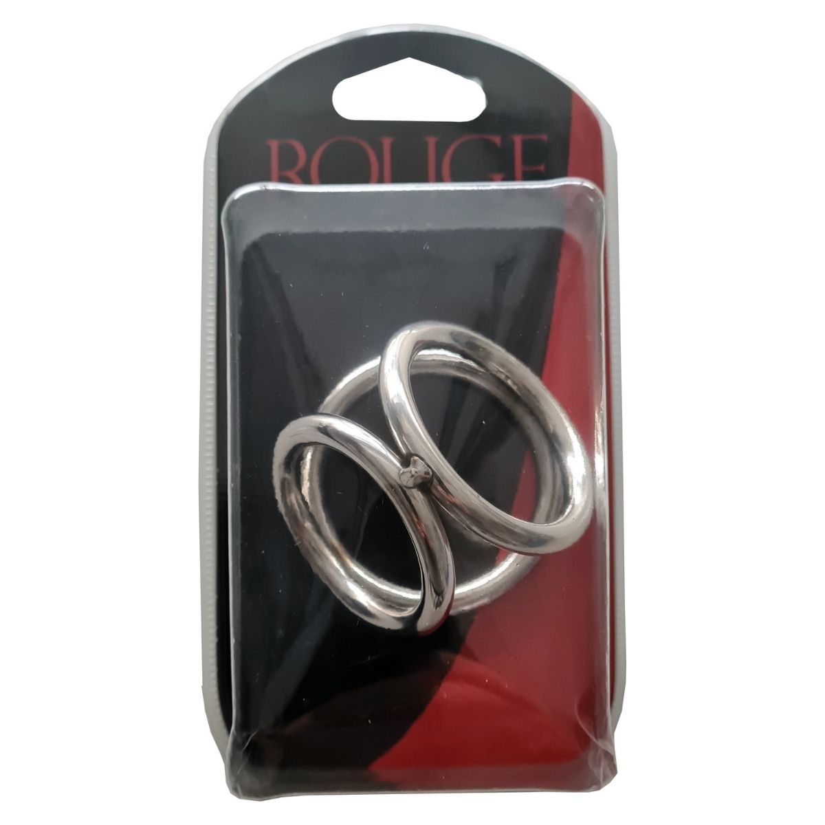 Rouge - Stainless Steel Triple Cock Ring Cage - Boutique Séduction