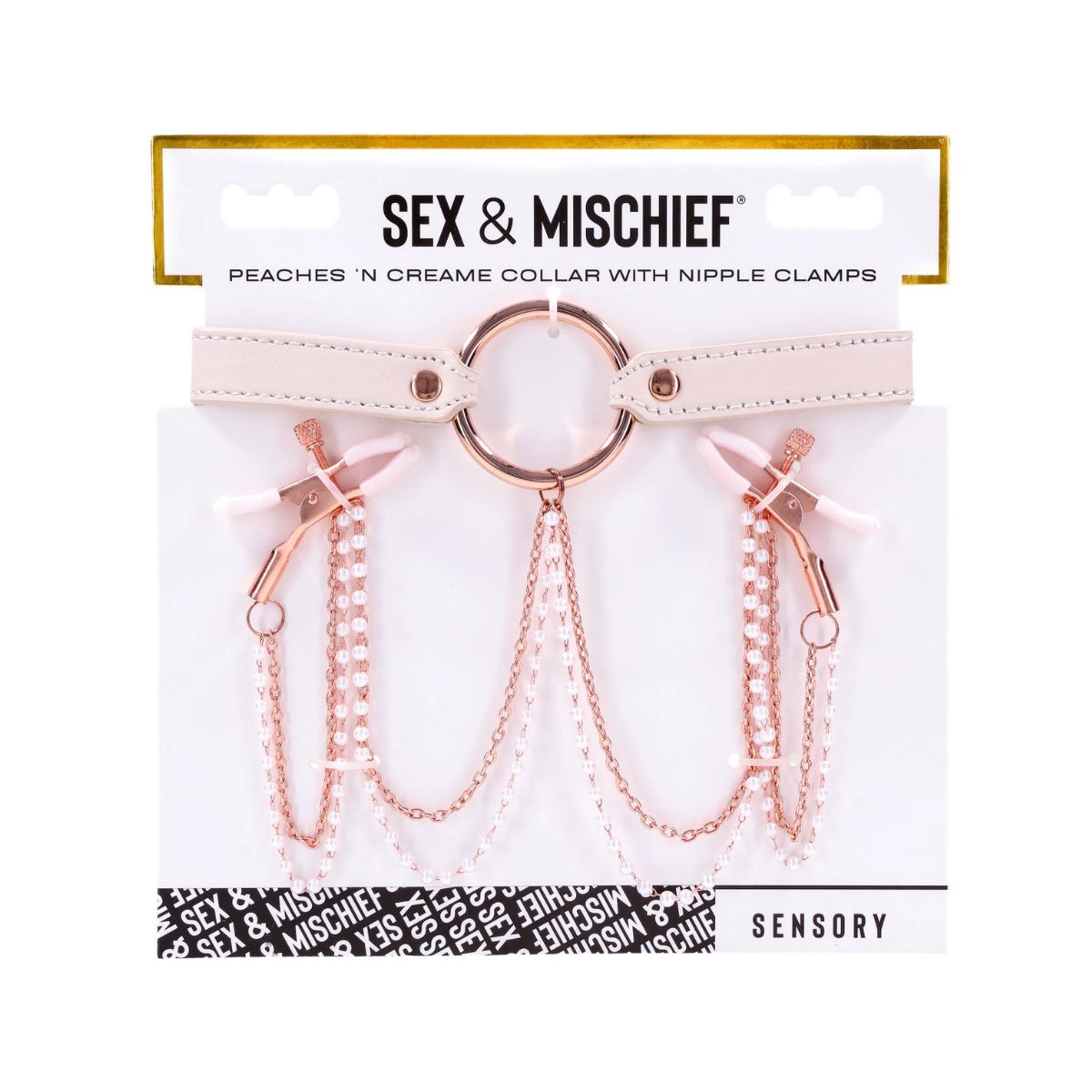 Peaches 'N Creame - Collar with Nipple Clamps - Boutique Séduction