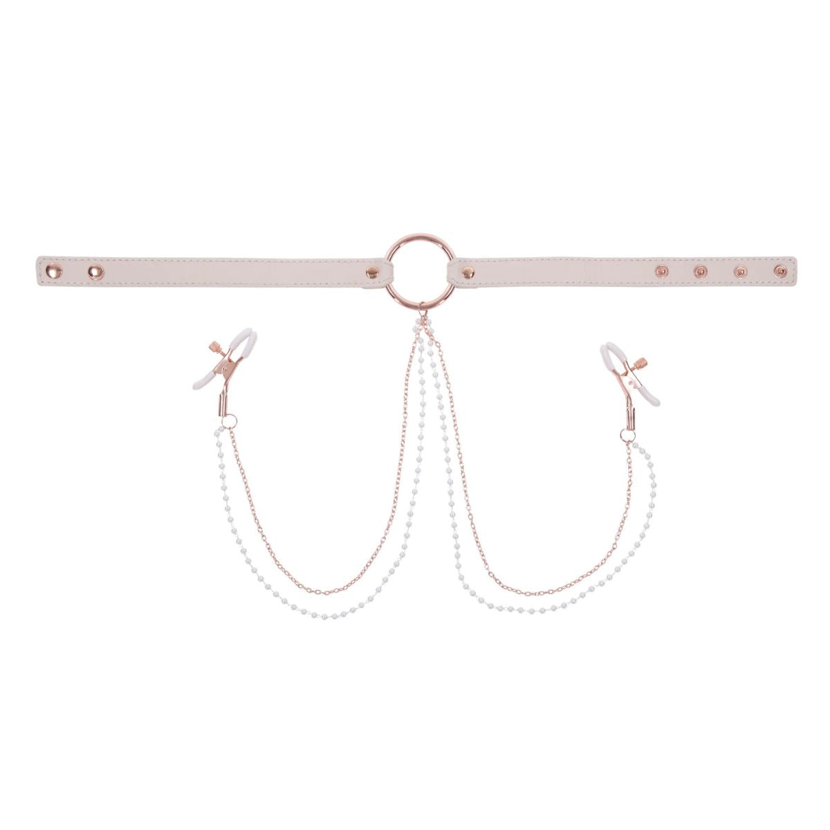 Peaches 'N Creame - Collar with Nipple Clamps - Boutique Séduction