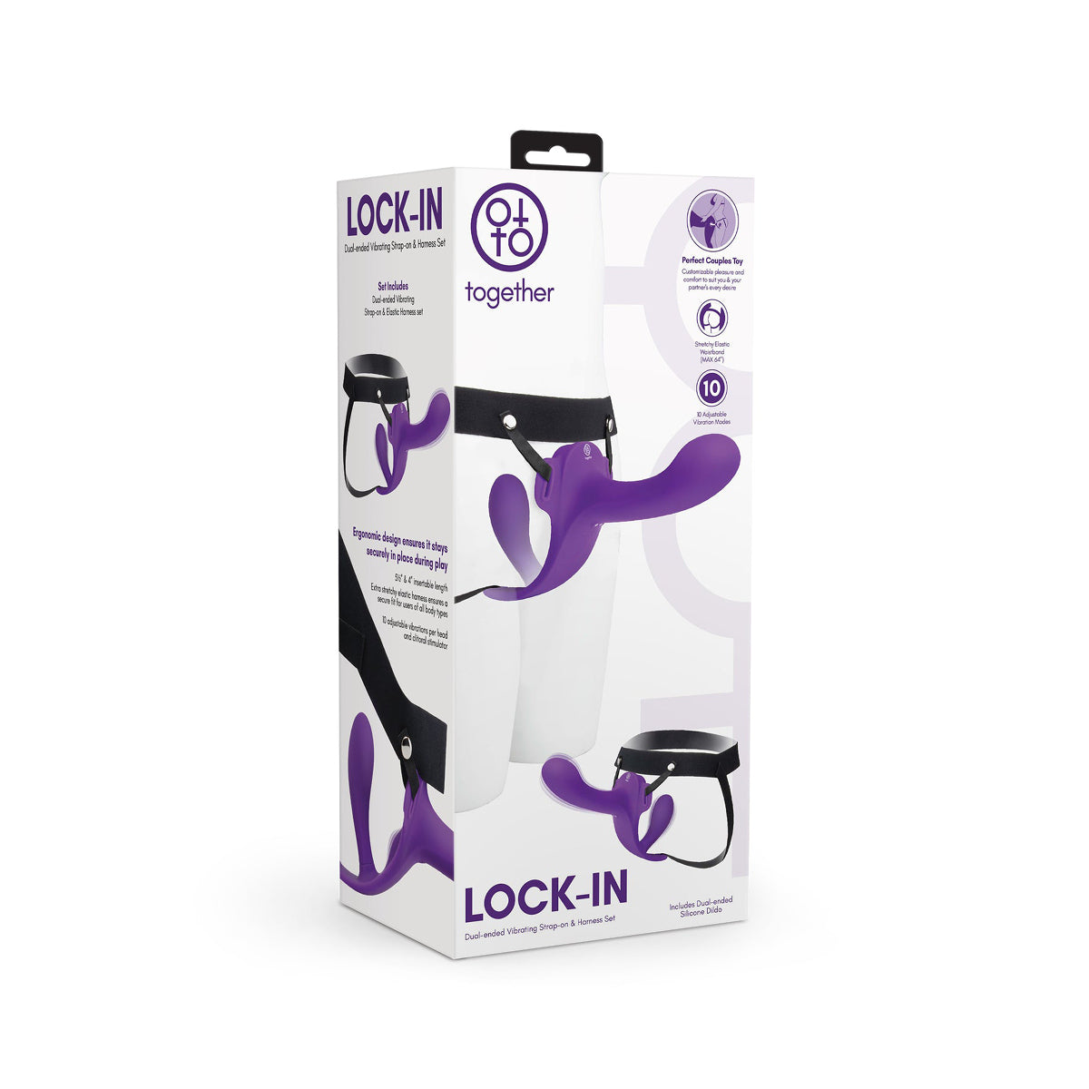 Lock-In Dual-Ended Vibrating Strap-On & Harness Set