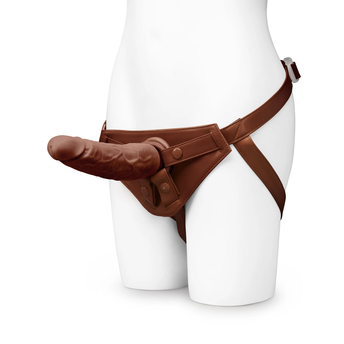 7.75-Inch Realistic Girthy Strap-On Dildo with Flared Suction Base