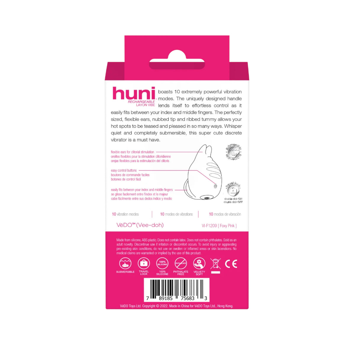 Huni Rechargeable Lay-on Vibe VēDO - Boutique Séduction