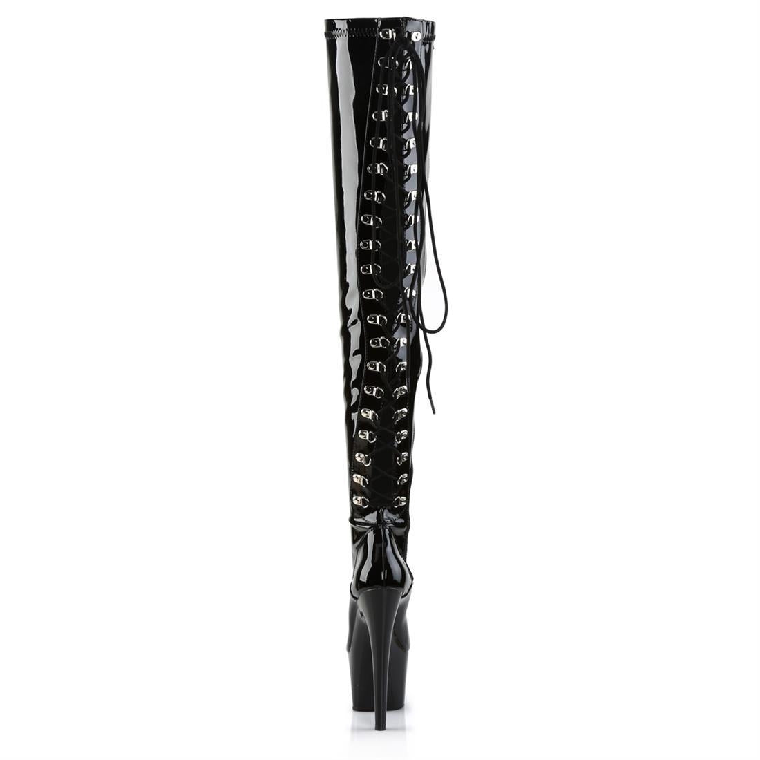 High Boot Back Braided 7" Heel Pleaser Shoes - Boutique Séduction