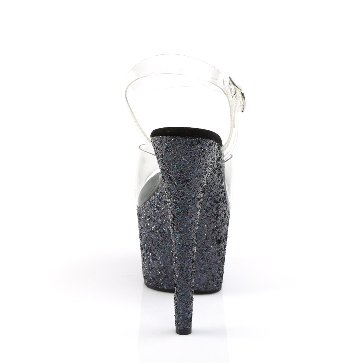 Iridescent Glitter Sandal 7" Heel Pleaser Shoes - Boutique Séduction