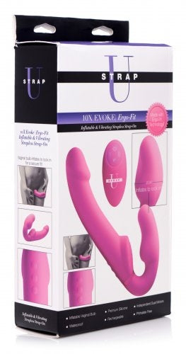 Remote control vibrating strapless strap-on - Strap U - 10X Evoke Ergo Fit Strap U - Boutique Séduction