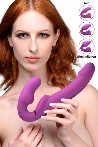 Remote control vibrating strapless strap-on - Strap U - 10X Evoke Ergo Fit Strap U - Boutique Séduction