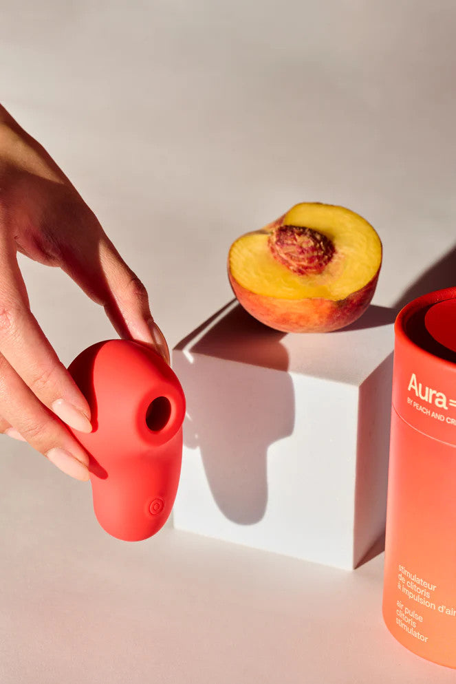 Aura Air Pulse Clitoris Stimulator Peach & Cream - Boutique Séduction