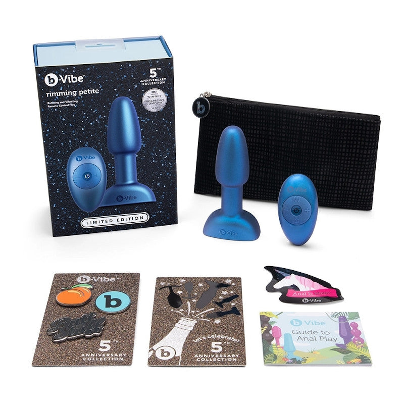 Vibrating butt plug with rotating beads - Rimming Plug Petite 5th Anniversary Collection B-Vibe - Boutique Séduction