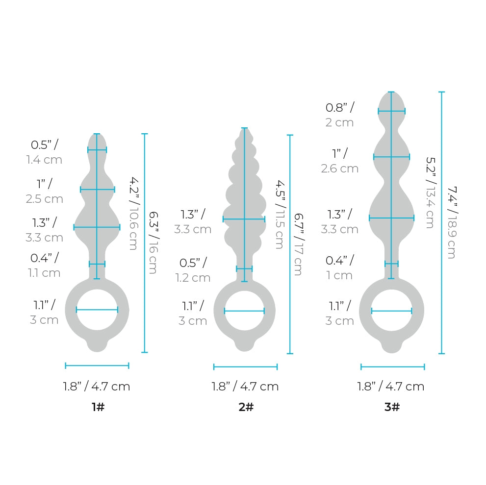 Beaded Butties Bundle 3Pc Anal Plug Set Butties - Boutique Séduction