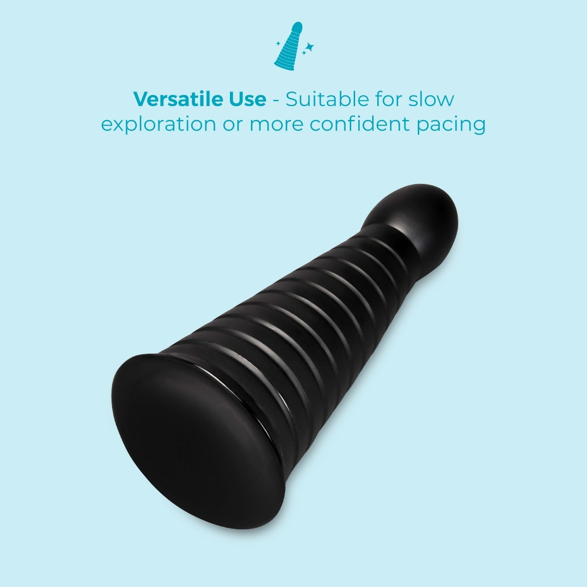 Cone 10-Inch Tapered & Ribbed XXL Dildo with Suction Cup
