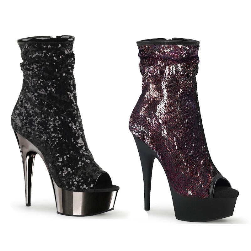 Ruched Shaft Ankle Boot - 6" Heel Pleaser Shoes - Boutique Séduction