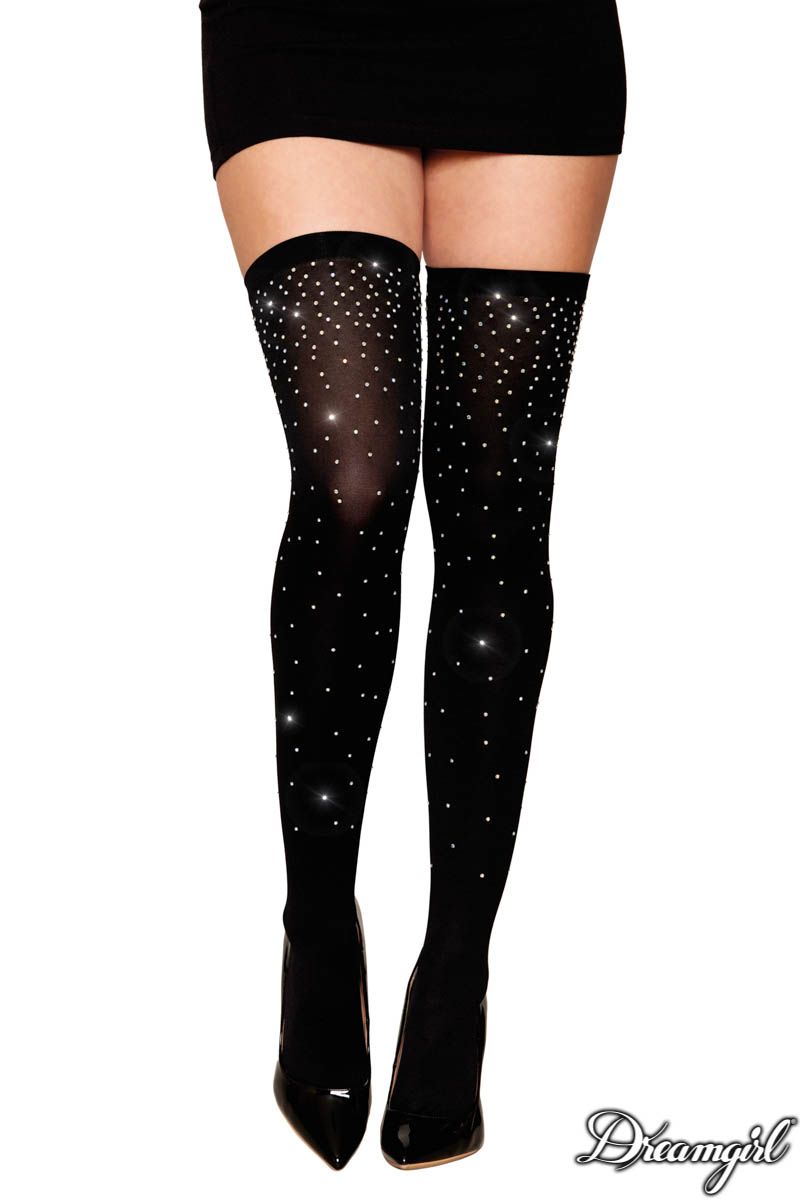 Rhinestone Thigh High Pantyhose Dreamgirl International - Boutique Séduction