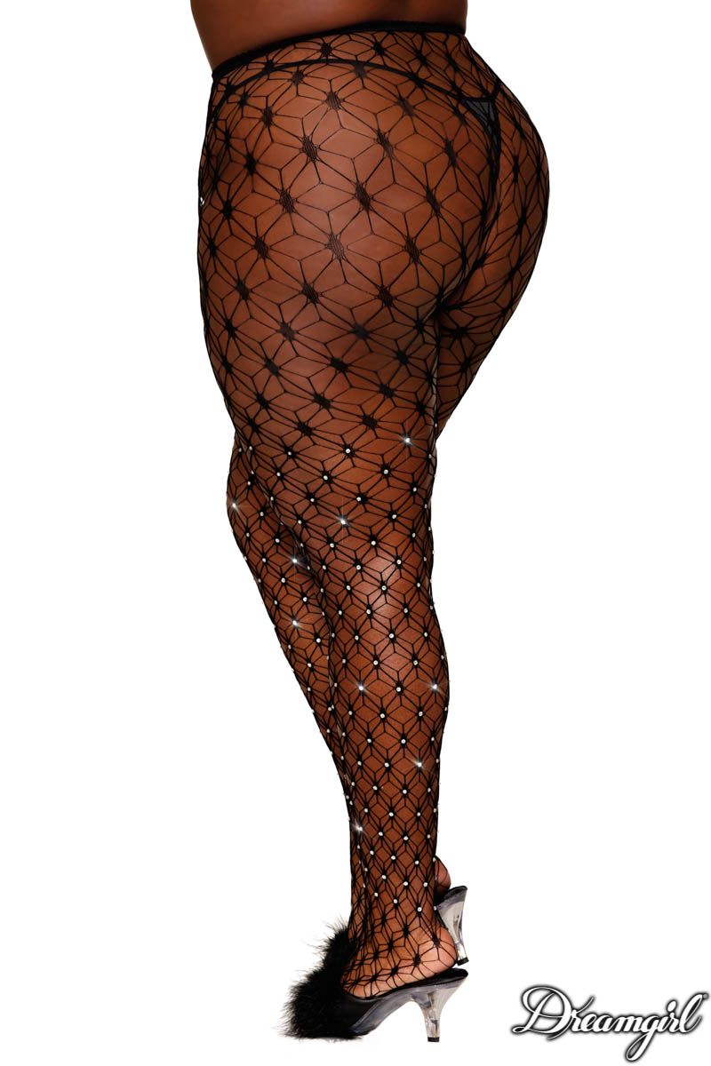 Rhinestone Fence Net Pantyhose Dreamgirl International - Boutique Séduction