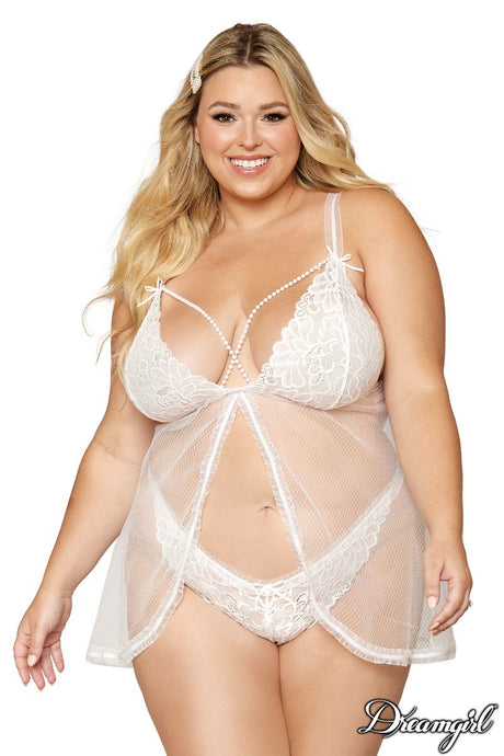 Babydoll Pearl Flyaway Dreamgirl International - Boutique Séduction