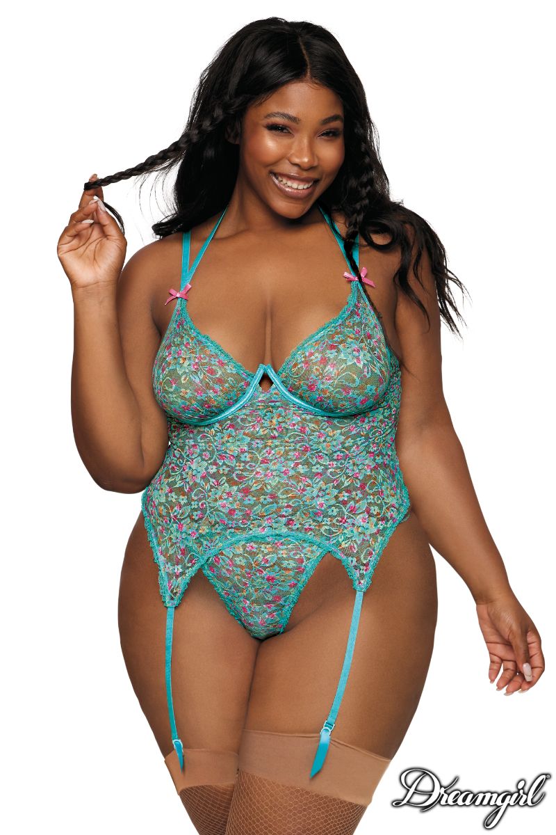 Garter Slip Floral Dreamgirl International - Boutique Séduction