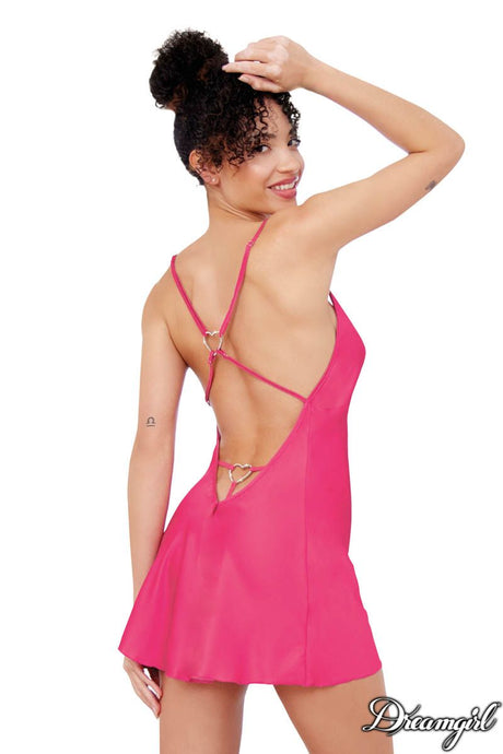 Satin Heart Ring Babydoll Dreamgirl International - Boutique Séduction