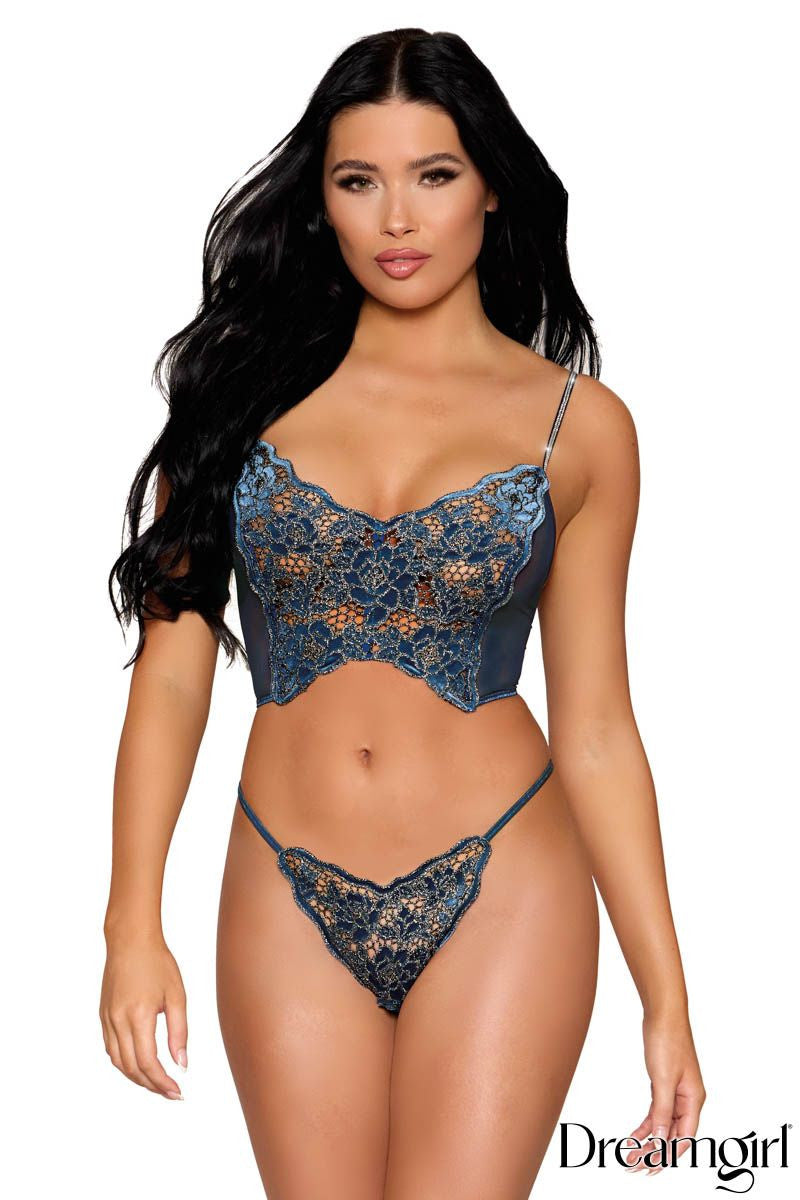 Foil Velvet Bustier Dreamgirl International - Boutique Séduction