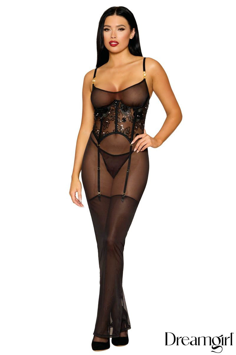 Long Corset Gown Dreamgirl International - Boutique Séduction