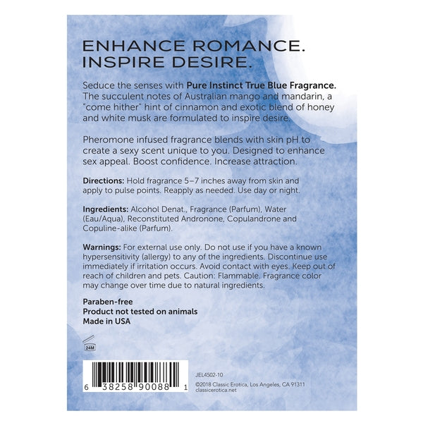 TRUE BLUE Pheromone Infused Fragrance Pure Instinct - Boutique Séduction