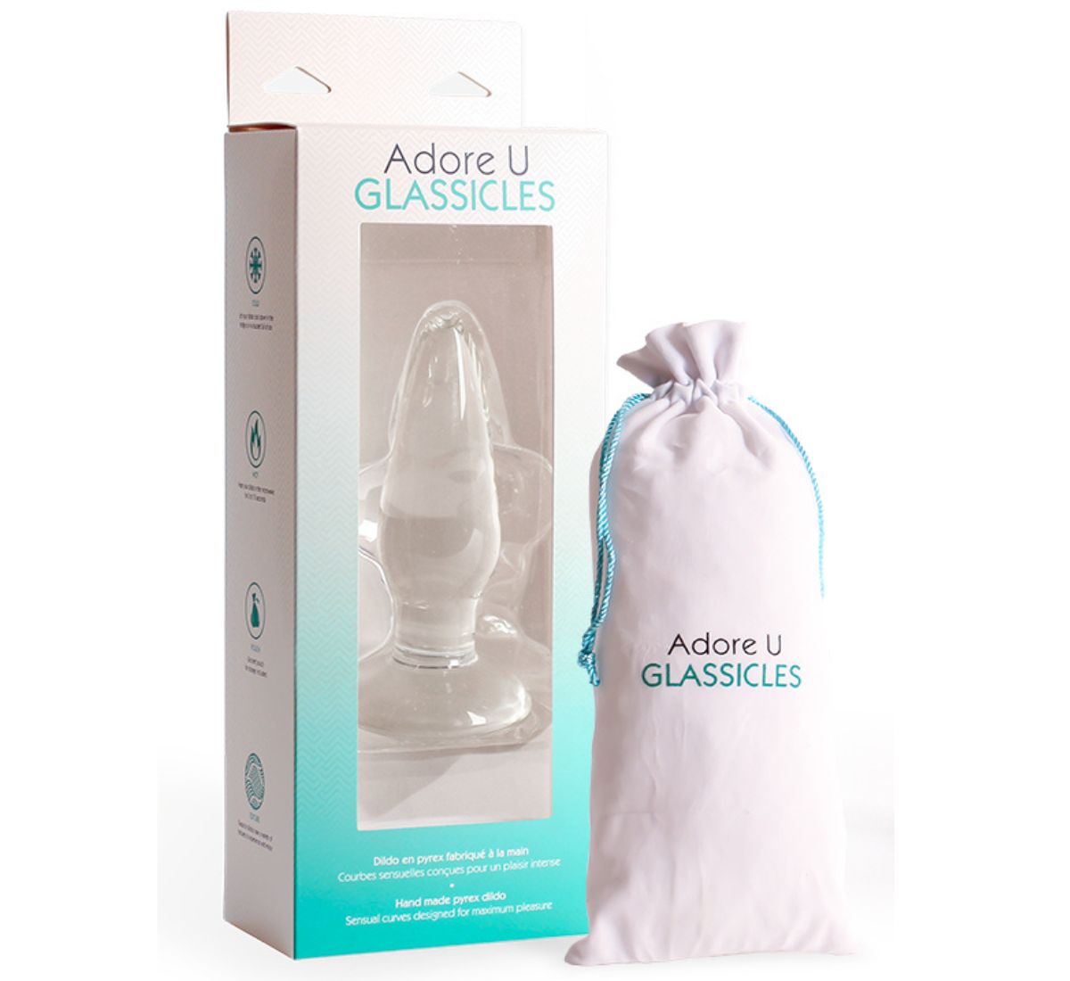 ONE Glass Butt Plug Adore U - Glassicles - Boutique Séduction