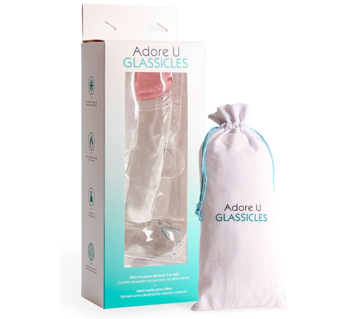 TWO Glass Dildo Adore U - Glassicles - Boutique Séduction