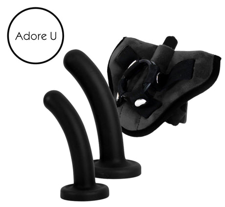 Vibrating Harness & Dildos Kit Adore U - Duo - Boutique Séduction