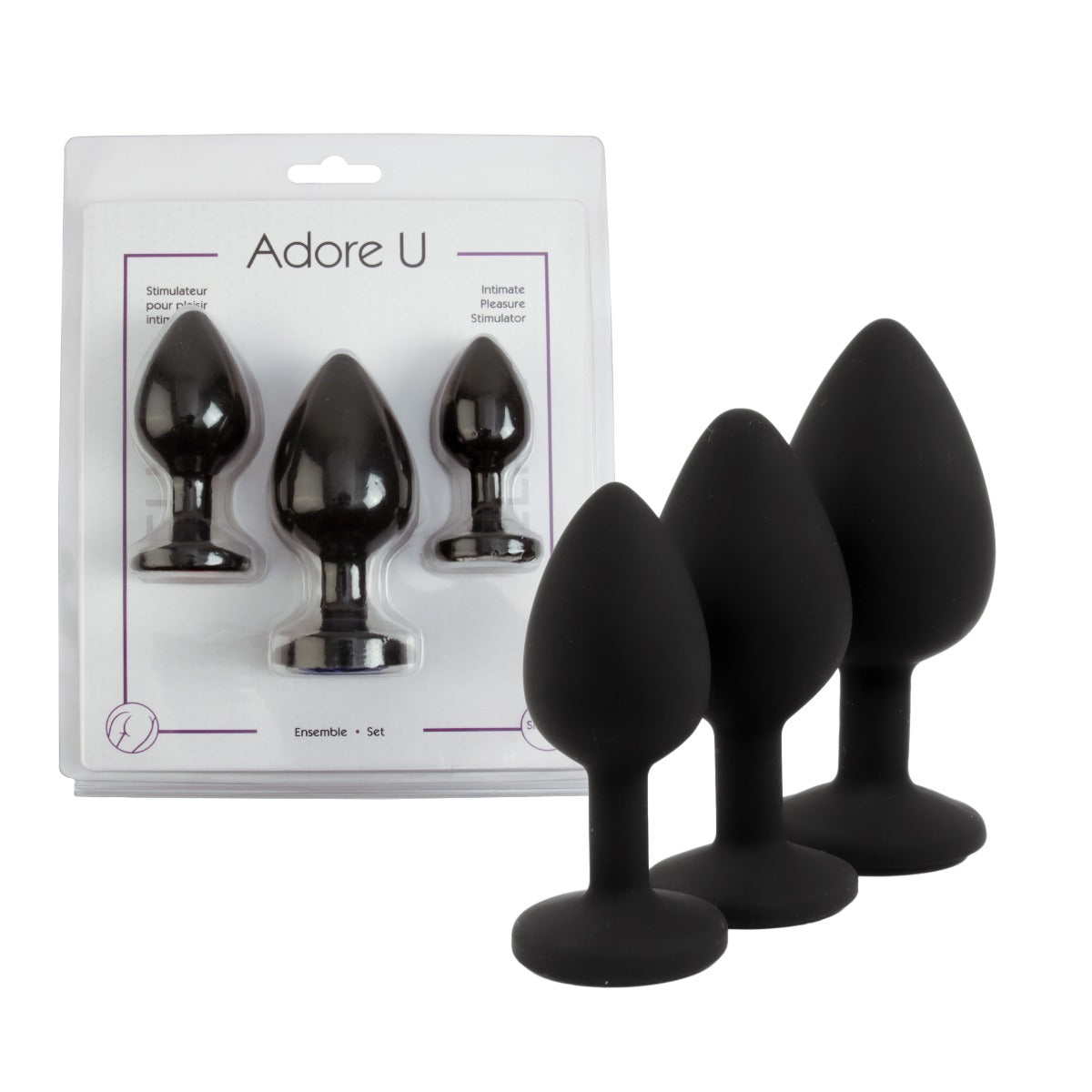 Anal Plug Set With Gems - Elisa Adore U - Anal - Boutique Séduction