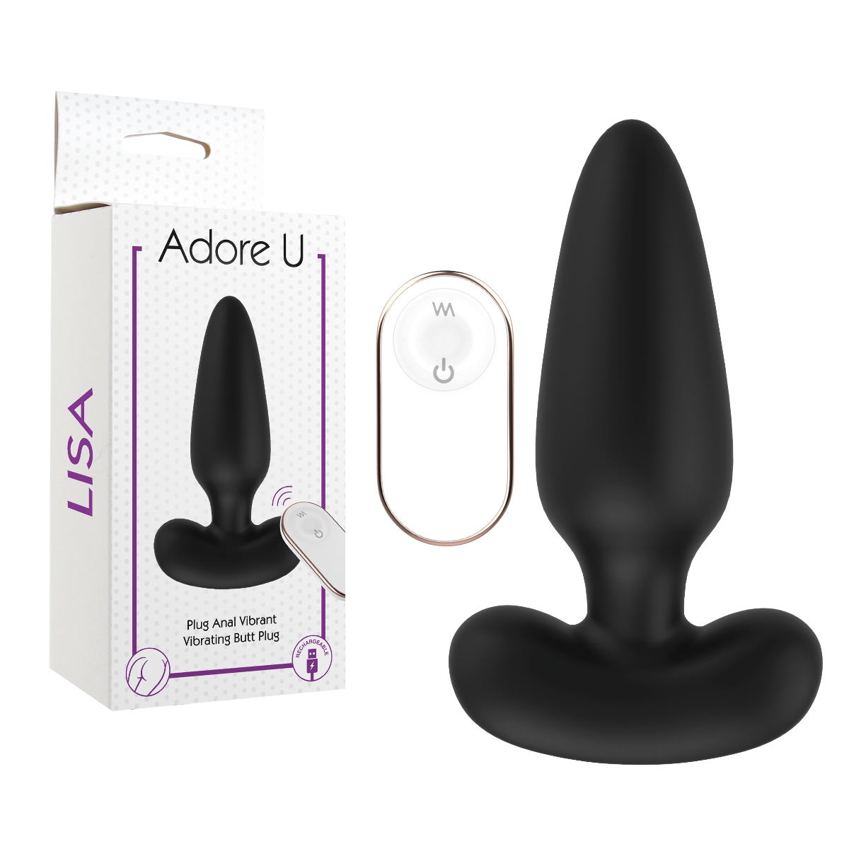 Vibrating Butt Plug - Lisa Adore U - Anal - Boutique Séduction