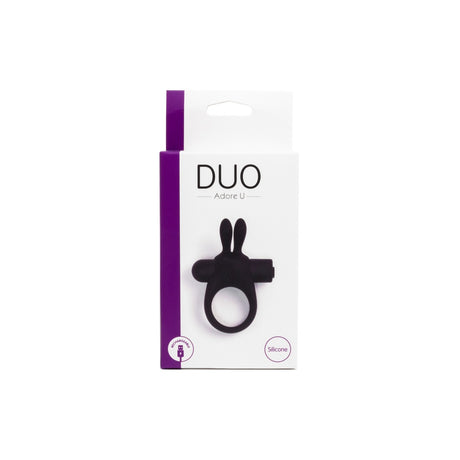 Vibrating Rabbit Cockring Adore U - Duo - Boutique Séduction