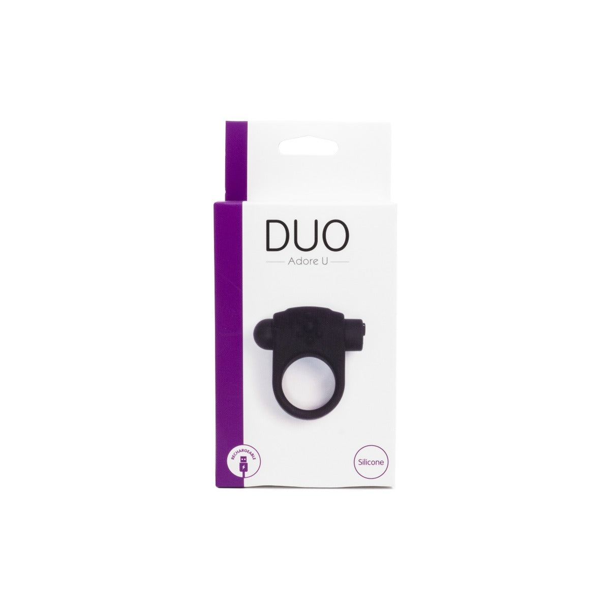 Textured Vibrating Cockring Adore U - Duo - Boutique Séduction