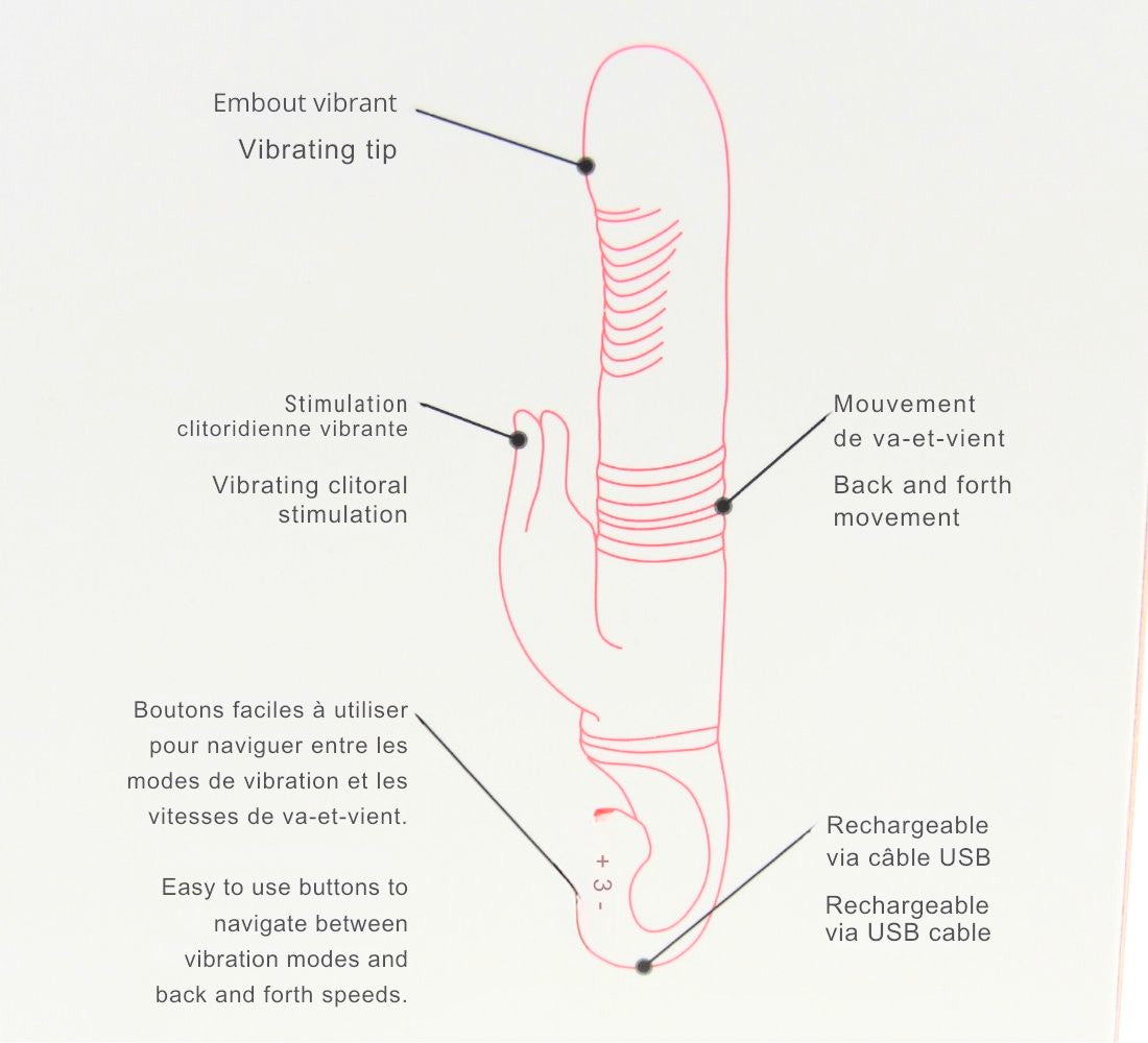 Leona Back and Forth Vibrator Adore U - Boutique Séduction