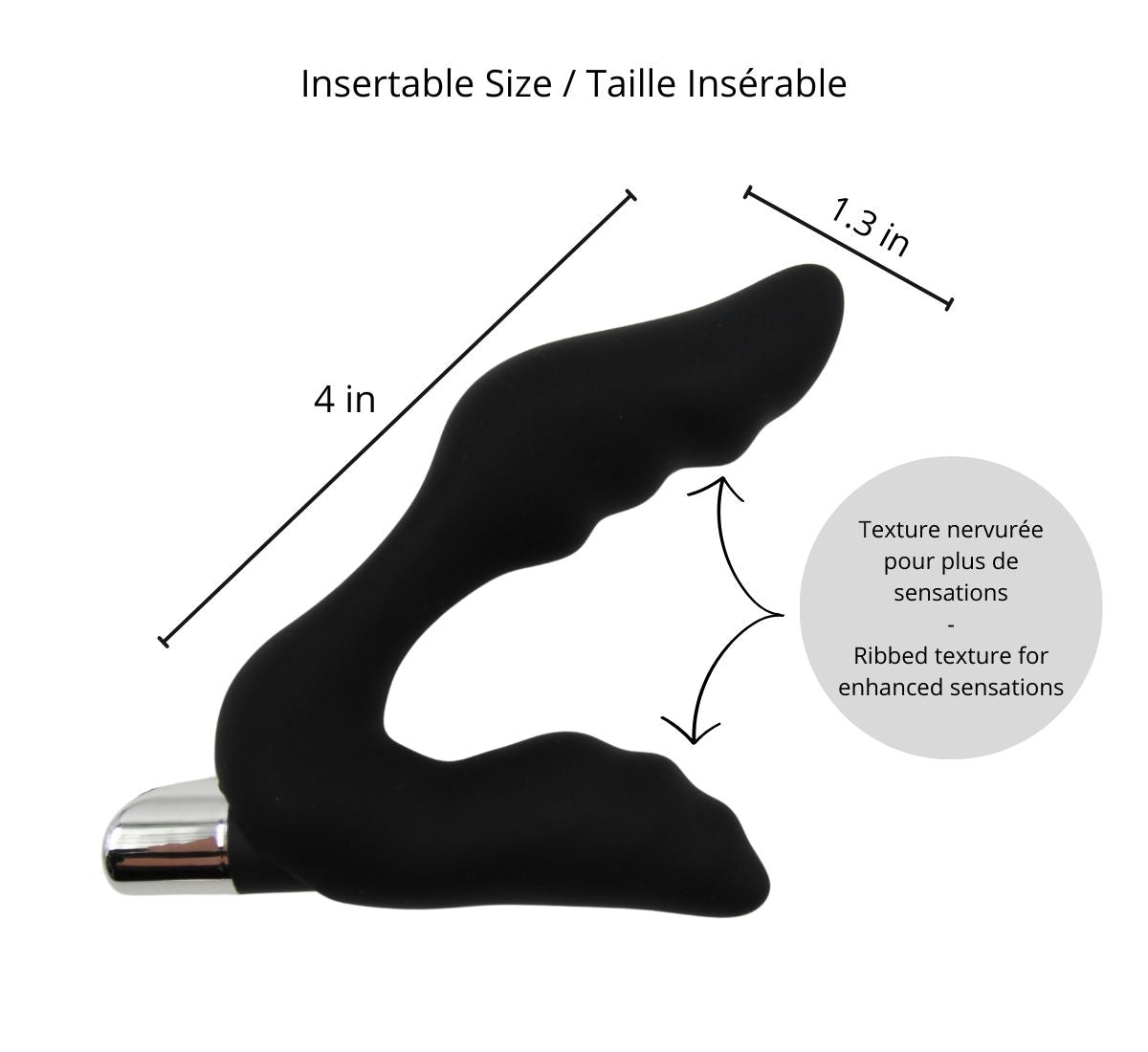 Vibrating Ribbed Texture Prostate Stimulator with Remote Adore U - Höm - Boutique Séduction