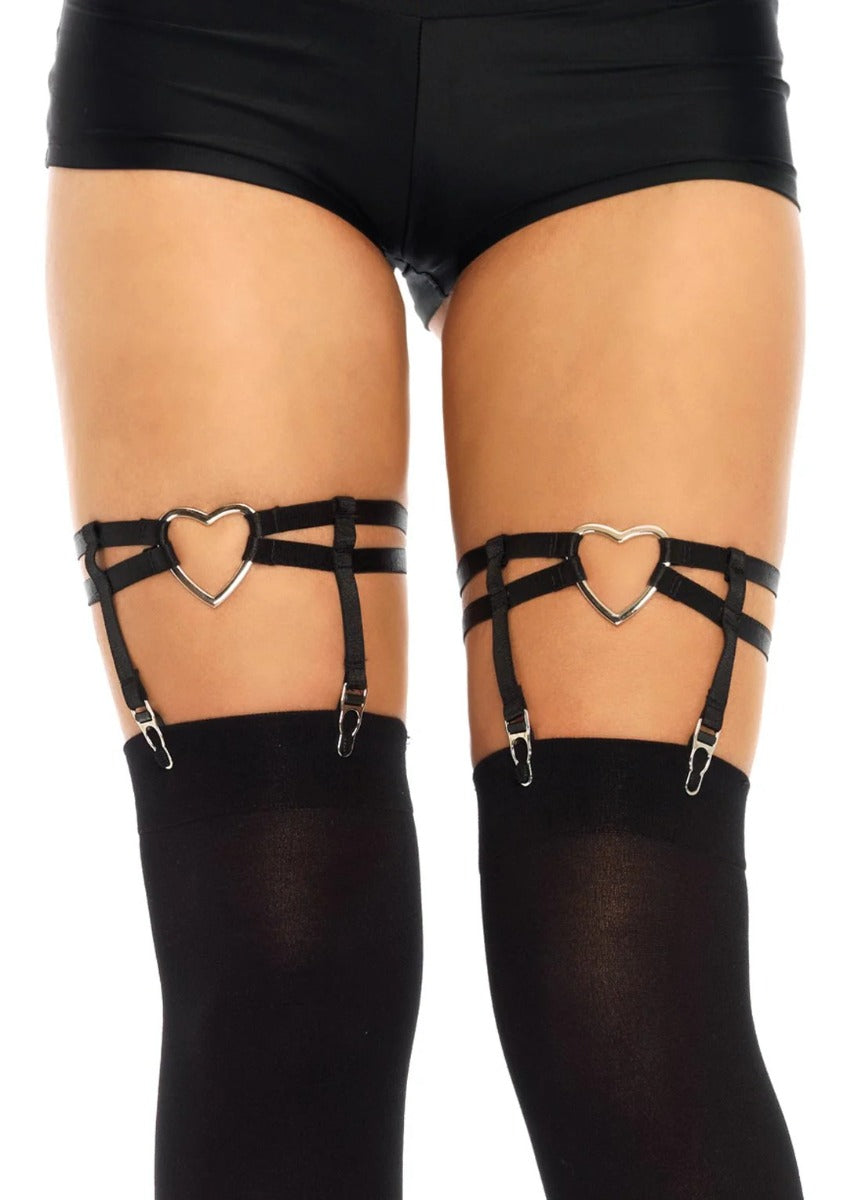 Dual Strap Garter Suspender with Heart Leg Avenue - Boutique Séduction