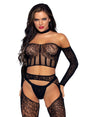 3Pc Lace Bodystocking Set Leg Avenue - Boutique Séduction