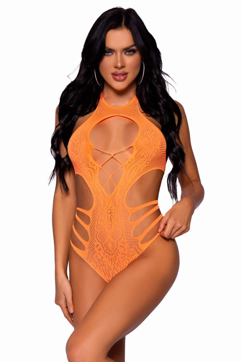 Lace Cut Out Strappy Bodysuit Leg Avenue - Boutique Séduction