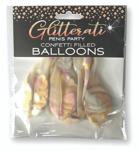 Penis Confetti Balloons Pack of 6 Little Genie - Boutique Séduction