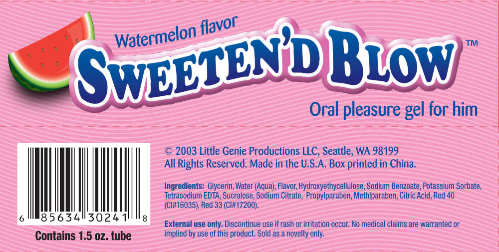Sweeten'd Blow Oral Pleasure Gel Little Genie - Boutique Séduction
